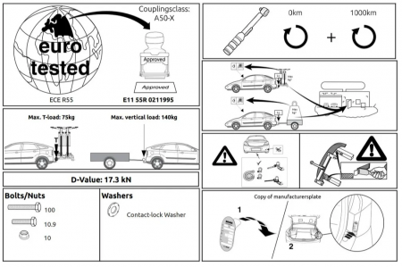 Оригинальный фаркоп BRINK арт. 4013500 для Toyota LAND CRUISER 300 04/2021-2023. Вертикальный быстросъемный шар от магазина ФаркопРос